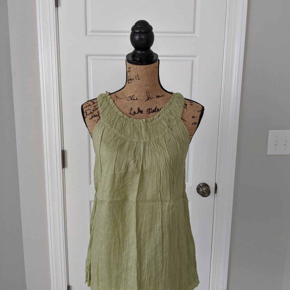 NEW NWT Talbots Green crinkle tank top size 6